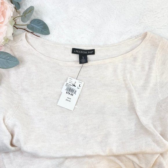 A Pea In The Pod Boat Neck Side Ruched Balloon Long Sleeve Pullover Swea… - Picture 9 of 13